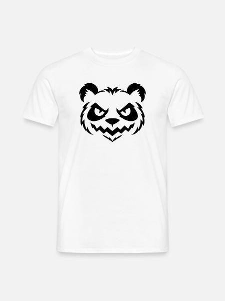 Halloween Panda – Spooky Panda Face - Männer T-Shirt - Weiß