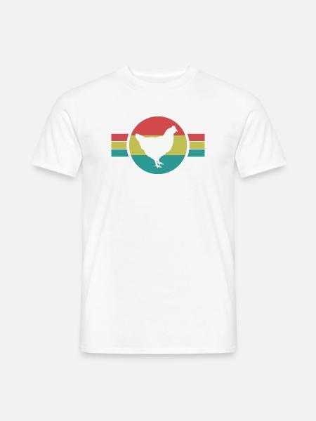 Huhn Retro Silhouette - Männer T-Shirt - Weiß