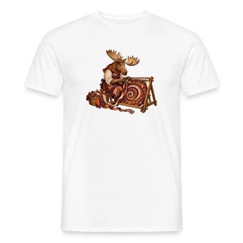 Elch webt einen geflochtenen Flickenteppich - Männer T-Shirt - Weiß - Vorne - AI Model Male 178 dark (178cm)