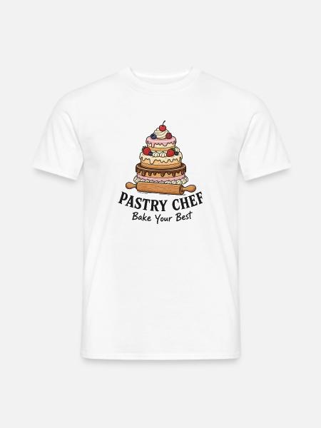 Backe die beste Torte - Männer T-Shirt - Weiß