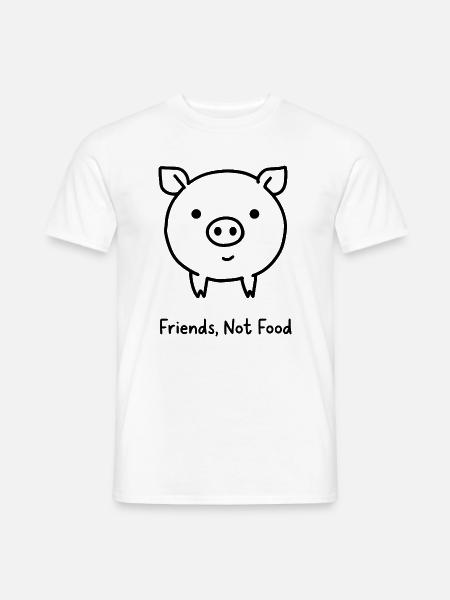Friends Not Food Pig - Männer T-Shirt - Weiß