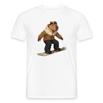 Capybara beim Snowboarding - Männer T-Shirt - Weiß - Vorne - AI Model Male 178 dark (178cm)