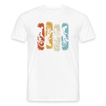 Mountainbike MTB Downhill Trail Vintage Motiv - Männer T-Shirt - Weiß - Vorne - AI Model Male 178 dark (178cm)