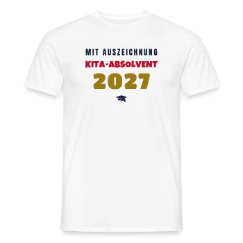 Kita Absolvent 2027 mit Auszeichnung Abschied - Männer T-Shirt - Weiß - Vorne - AI Model Male 178 dark (178cm)