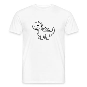 Dino Dinosaurier - Männer T-Shirt - Weiß - Vorne - AI Model Male 178 dark (178cm)