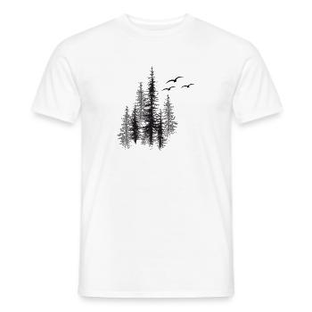 Flüsternde Kiefern-Silhouette - Männer T-Shirt - Weiß - Vorne - AI Model Male 178 dark (178cm)