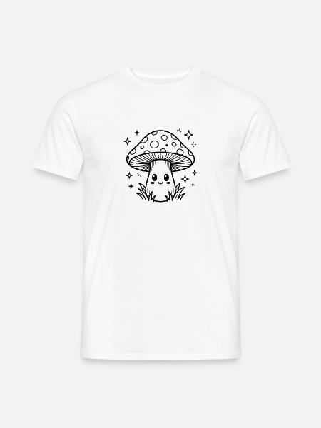 Süßer Pilz Kawaii Natur Kinder T-Shirt - Männer T-Shirt - Weiß