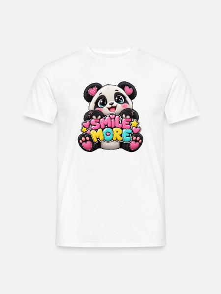Panda Smile More Herz-Illustration - Männer T-Shirt - Weiß