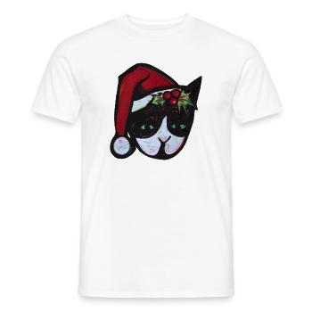 Panda-Weihnachtsmann-Stechpalmenmaske - Männer T-Shirt - Weiß - Vorne - AI Model Male 178 dark (178cm)