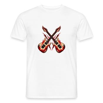 2 Gekreuzte Gitarren - Männer T-Shirt - Weiß - Vorne - AI Model Male 178 dark (178cm)