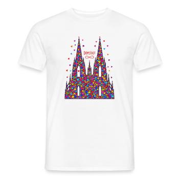 Kölner Dom mit Konfetti Karneval Fasching Köln - Männer T-Shirt - Weiß - Vorne - AI Model Male 178 dark (178cm)