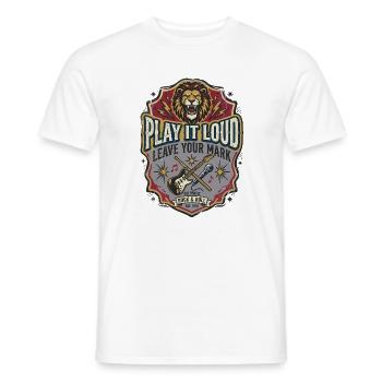 Rock And Roll Lew Music Retro-Gitarre - Männer T-Shirt - Weiß - Vorne - AI Model Male 178 dark (178cm)
