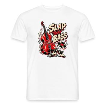 Slap That Bass – Rockabilly Kontrabass - Männer T-Shirt - Weiß - Vorne - AI Model Male 178 dark (178cm)