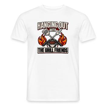 Grill Friends BBQ Sommergrillparty - Männer T-Shirt - Weiß - Vorne - AI Model Male 178 dark (178cm)