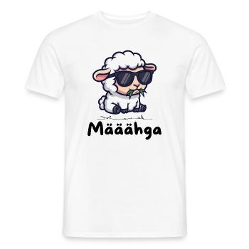 Määähga – Cooles Schaf mit Sonnenbrille - Männer T-Shirt - Weiß - Vorne - AI Model Male 178 dark (178cm)