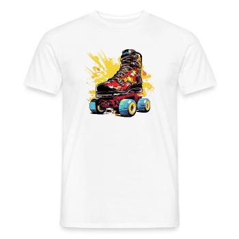 Rollerskates Grafik - Männer T-Shirt - Weiß - Vorne - AI Model Male 178 dark (178cm)