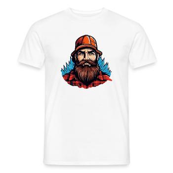 Lumberjack mit rotem Flanell - Männer T-Shirt - Weiß - Vorne - AI Model Male 178 dark (178cm)