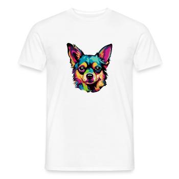 Pop-Art Hundegesicht - Männer T-Shirt - Weiß - Vorne - AI Model Male 178 dark (178cm)