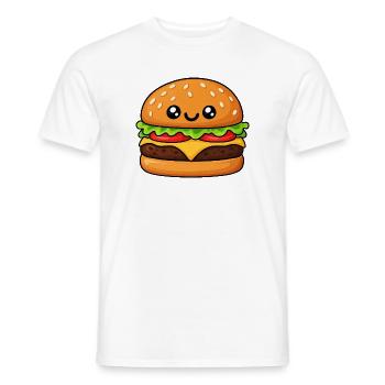 Kuscheliger Hamburger Cartoon - Männer T-Shirt - Weiß - Vorne - AI Model Male 178 dark (178cm)