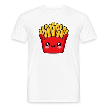 Kawaii Pommes Frites Lächeln - Männer T-Shirt - Weiß - Vorne - AI Model Male 178 dark (178cm)