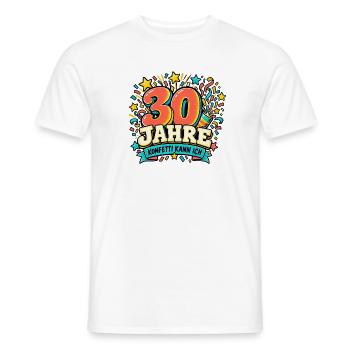 30 Jahre – Konfetti kann ich - Männer T-Shirt - Weiß - Vorne - AI Model Male 178 dark (178cm)
