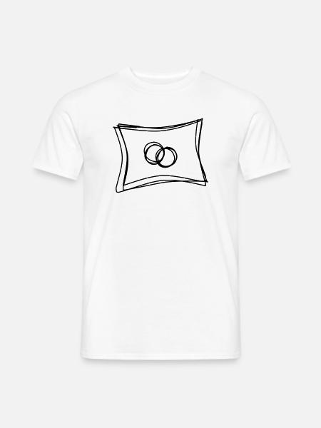 Ringkissen handgezeichnet - Männer T-Shirt - Weiß