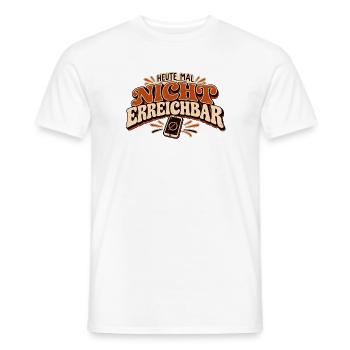 Heute mal nicht erreichbar – Offline Retro Spruch - Männer T-Shirt - Weiß - Vorne - AI Model Male 178 dark (178cm)