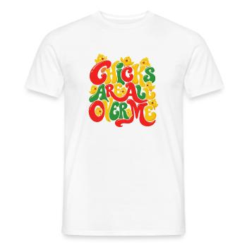 Chicks All Over Me – Farbexplosion - Männer T-Shirt - Weiß - Vorne - AI Model Male 178 dark (178cm)