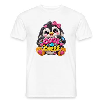 Patchwork-Pinguin mit Herztext - Männer T-Shirt - Weiß - Vorne - AI Model Male 178 dark (178cm)