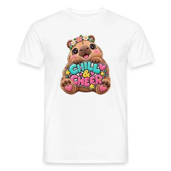 Kuschelbär Chill & Cheer - Männer T-Shirt - Weiß - Vorne - AI Model Male 178 dark (178cm)