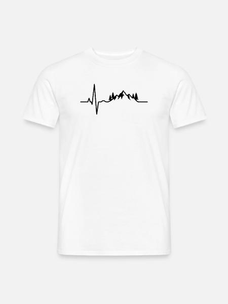Berg-Heartbeat-Berge - Männer T-Shirt - Weiß