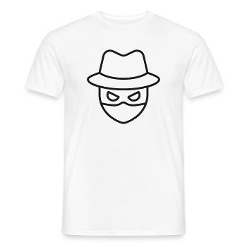 Maskierter Hacker-Linien-Symbol - Männer T-Shirt - Weiß - Vorne - AI Model Male 178 dark (178cm)