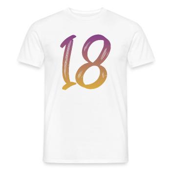 18 - Männer T-Shirt - Weiß - Vorne - AI Model Male 178 dark (178cm)