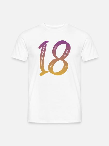 18 - Männer T-Shirt - Weiß