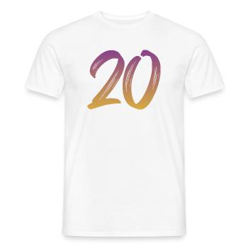 20 - Männer T-Shirt - Weiß - Vorne - AI Model Male 178 dark (178cm)