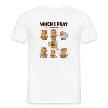  Wenn Ich Süßen Capybara Philippians Christlichen - Männer T-Shirt - Weiß - Vorne - AI Model Male 178 dark (178cm)