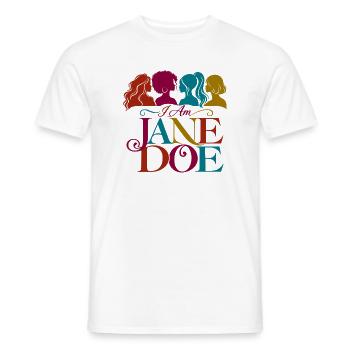 Ich bin Jane Doe Regenbogenporträt - Männer T-Shirt - Weiß - Vorne - AI Model Male 178 dark (178cm)