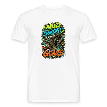 Mud Sweat and Gears Motocross Illustration - Männer T-Shirt - Weiß - Vorne - AI Model Male 178 dark (178cm)