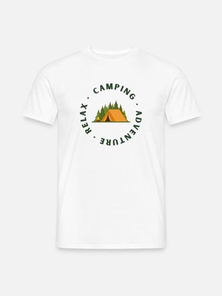Camping Adventure Circle Logo - Männer T-Shirt - Weiß