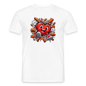 Herzzerreißende Graffiti-Wand: Liebe bricht durch - Männer T-Shirt - Weiß - Vorne - AI Model Male 178 dark (178cm)