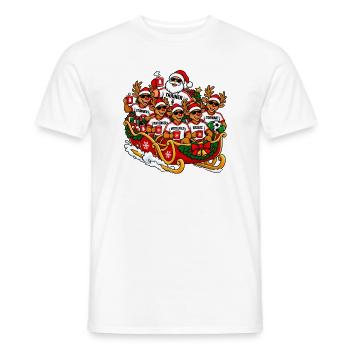 Lustiger Fussball-Weihnachtspulli- Fussball Outfit - Männer T-Shirt - Weiß - Vorne - AI Model Male 178 dark (178cm)