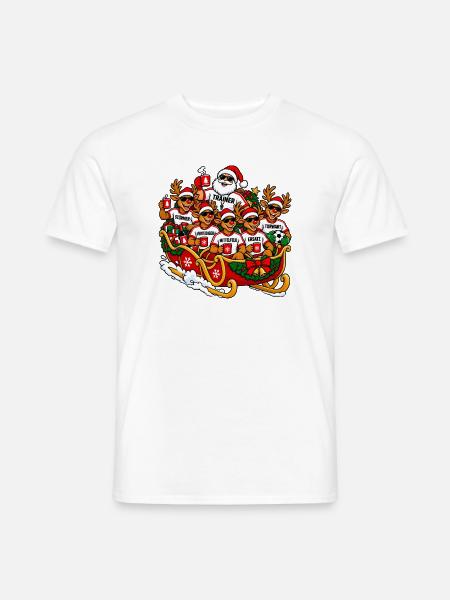 Lustiger Fussball-Weihnachtspulli- Fussball Outfit - Männer T-Shirt - Weiß