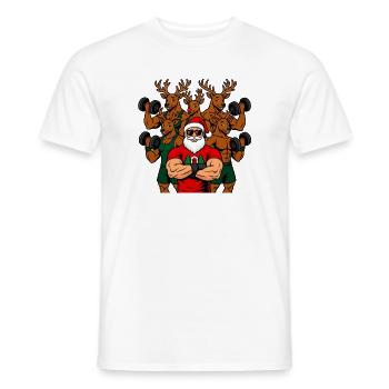 Weihnachts-Fitness Outfit / funny Nikolaus Rentier - Männer T-Shirt - Weiß - Vorne - AI Model Male 178 dark (178cm)