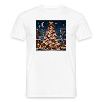 Muschel-Weihnachtsbaum am Meer - Männer T-Shirt - Weiß - Vorne - AI Model Male 178 dark (178cm)