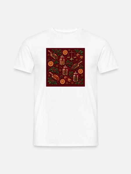 Gewürzglas-Weihnachtsschmuck - Männer T-Shirt - Weiß