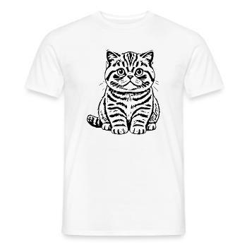 Britisch Kurzhaar Katze Tigerkatze Katzenshirt  - Männer T-Shirt - Weiß - Vorne - AI Model Male 178 dark (178cm)