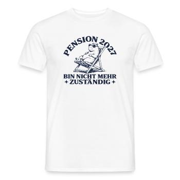 Pension 2027 Abschied Capybara im Liegestuhl - Männer T-Shirt - Weiß - Vorne - AI Model Male 178 dark (178cm)