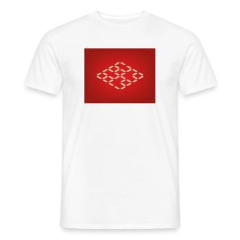 Beiges Diamanten-Raster Muster - Männer T-Shirt - Weiß - Vorne - AI Model Male 178 dark (178cm)