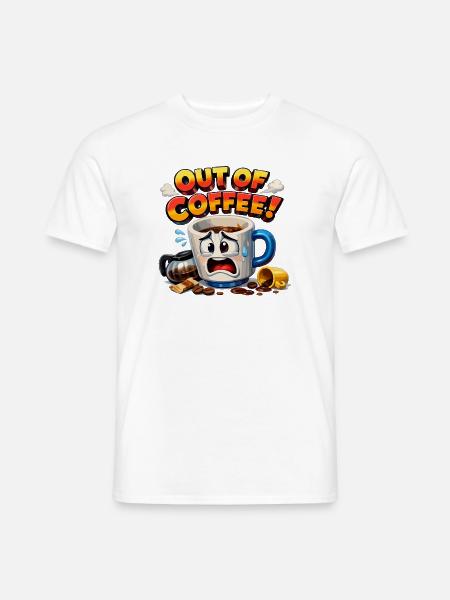 Kaffee an: Weinende Tasse - Männer T-Shirt - Weiß