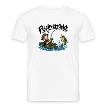 Fischverrückter Anglerabenteuer - Männer T-Shirt - Weiß - Vorne - AI Model Male 178 dark (178cm)